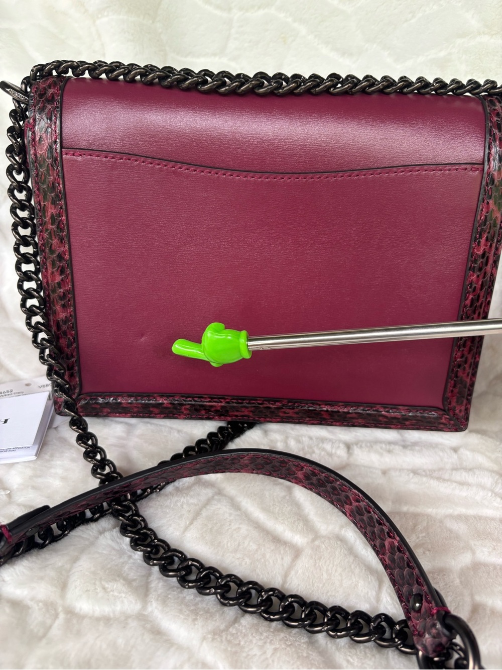 Coach Hutton Shoulder Bag With Snakeskin Detail - Picture 4 of 16